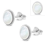 Mother of Pearl Oval Earrings - e368